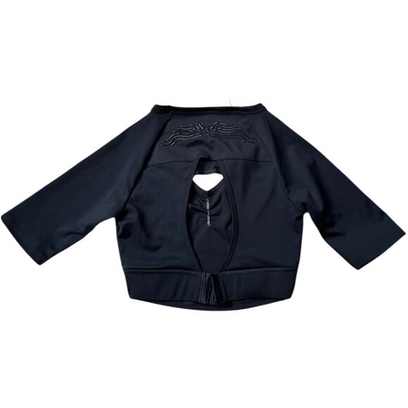 NEW Gymshark Black Athletic EXO Crop Top Front/Back Cut Outs Women's Small - Picture 4 of 6